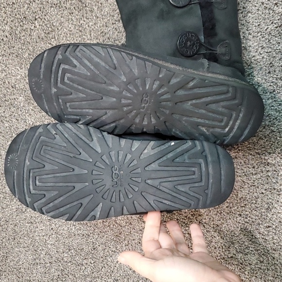 Ugg Australia Women 1873 Tall Suede Sheepskin Button 3 Boots shoes sz 7 - Picture 13 of 14